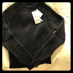 NWT Zara black beaded sweater size M